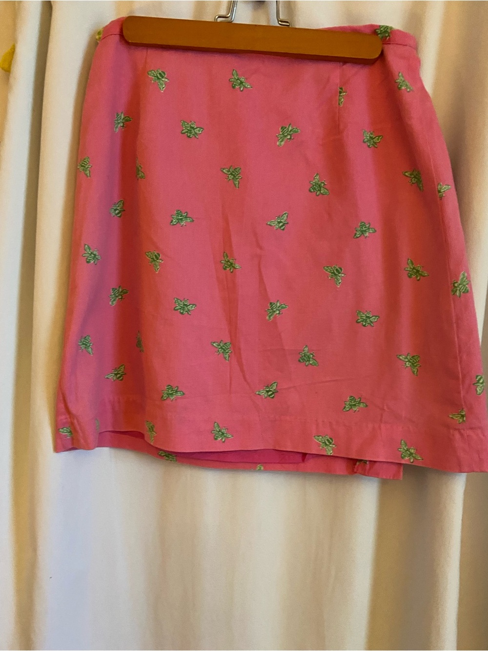 Lilly Pulitzer Pink Mini Skirt with Green Bees - Picture 3 of 7
